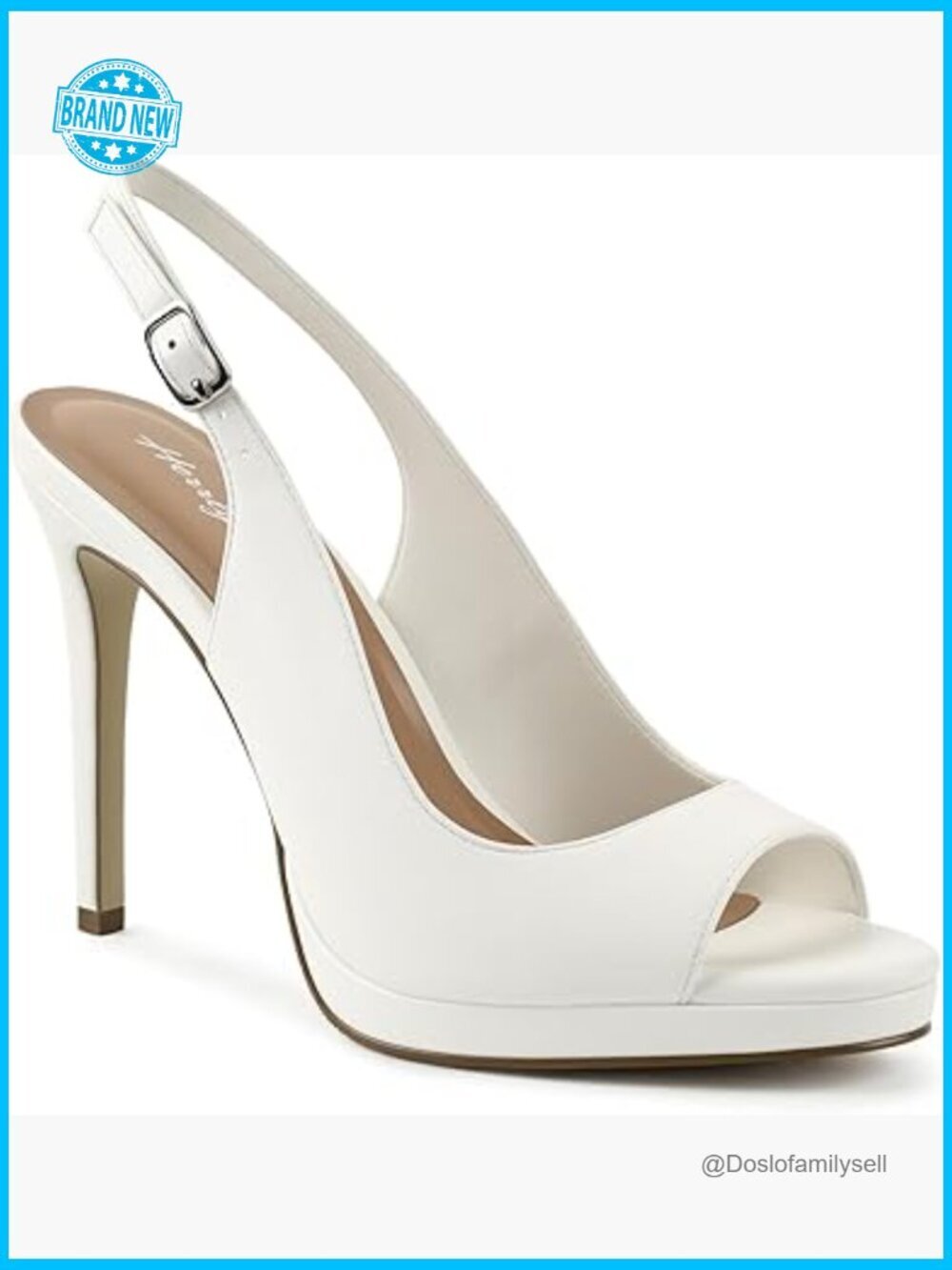 Slingback Platform Heels with Cushioned Insole Adjustable Strap Stiletto Pumps